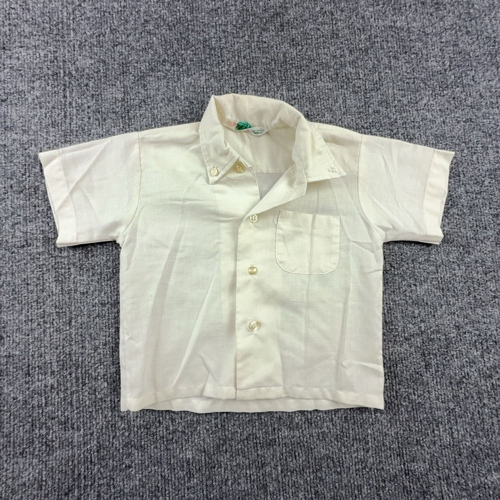 VTG Healthtex Shirt Boys 2T White Short Sleeve Button Front Dressy Pocket